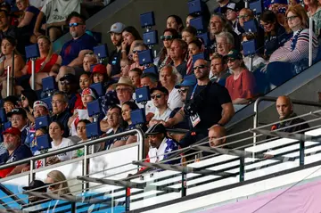 Snoop Dogg was among the crowd at the Parc des Princes to see the USA against Japan