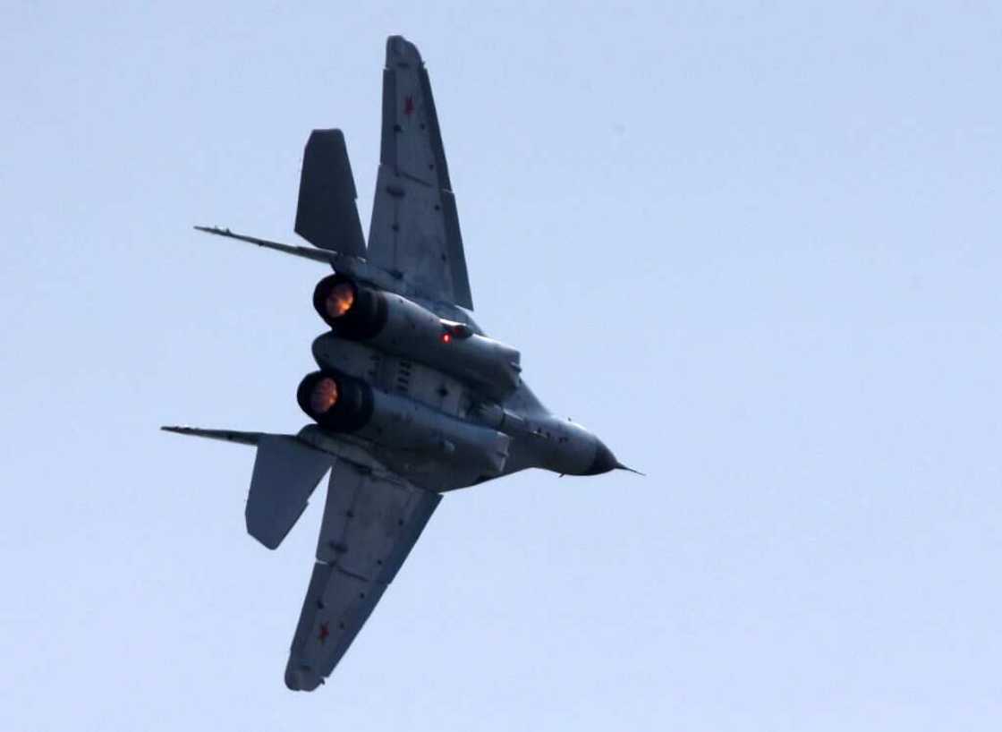 Russian Mikoyan MIG-31 (NATO reporting name: Foxhound) in the sky