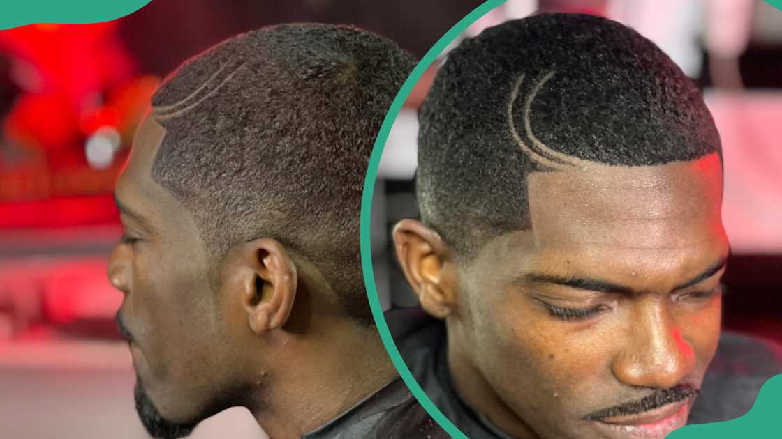 A dramatic skin fade hairstyle for men