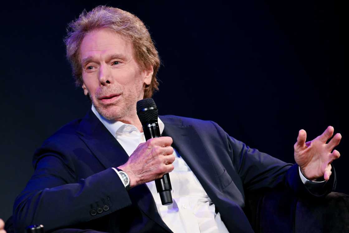 Jerry Bruckheimer speaks at an award ceremony