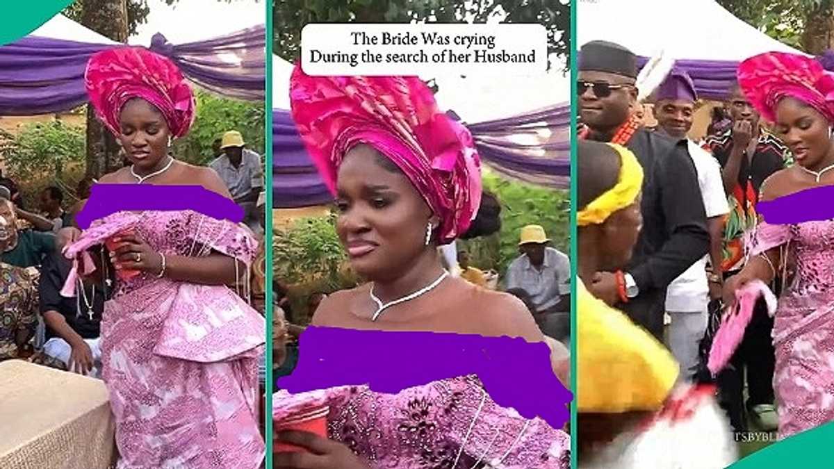 Nigerian Bride Bursts Into Tears While Searching for Her Man on their Traditional Wedding Day