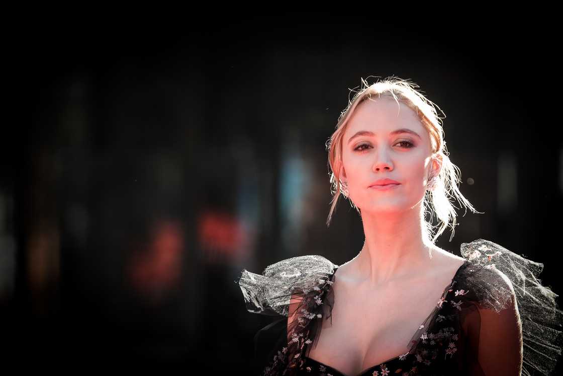 Maika Monroe walks the red carpet ahead of the 'Hot Summer Nights' screening during the Rome Film Fest at Auditorium Parco Della Musica in Rome