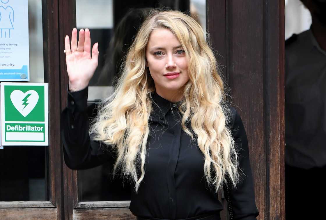 Amber Heard arrives at the Royal Courts of Justice, the Strand, in London