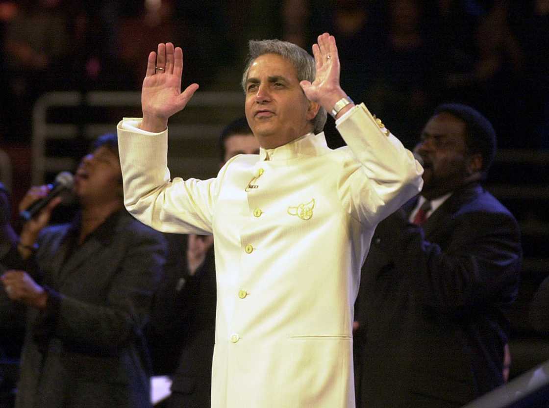 Benny Hinn during his Miracle Crusade at the Arrowhead Pond of Anaheim