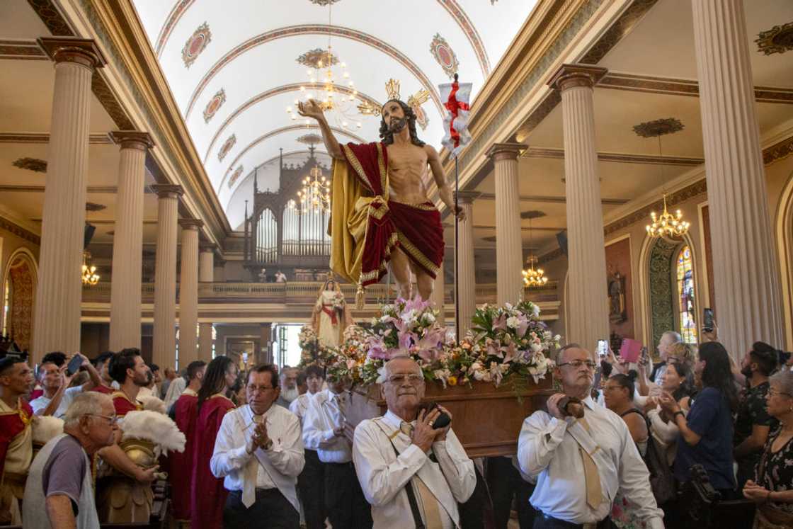 A group of Christians celebrating Easter