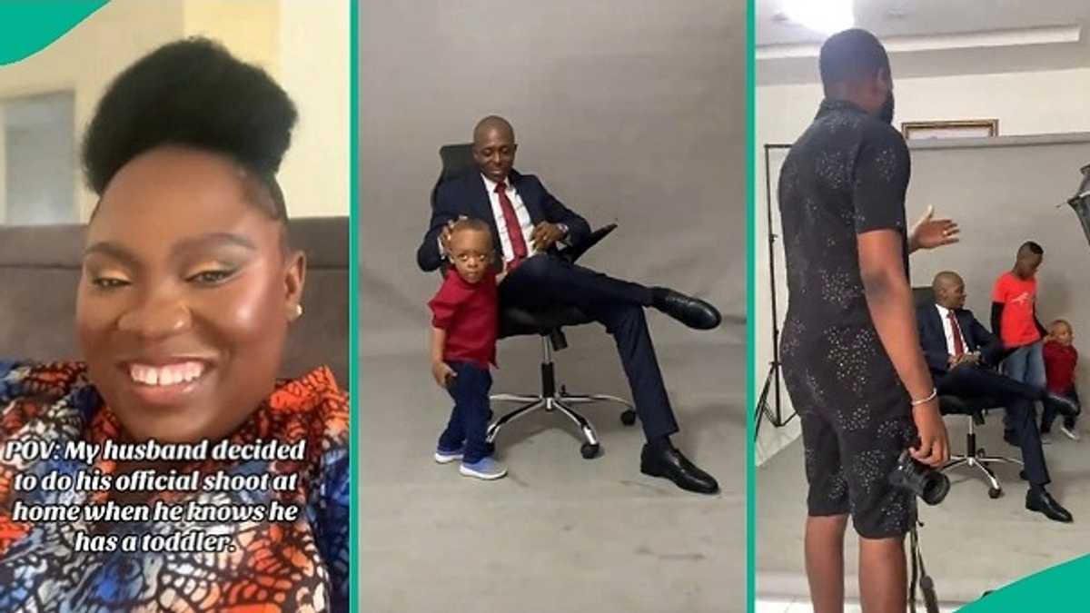 Little Boy Refuses to Allow Dad Take Photos During Official Shoot, Funny Video Trends Online