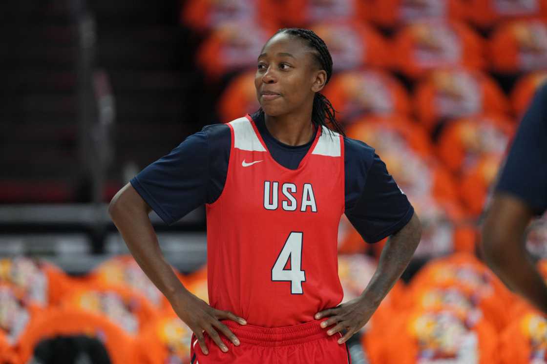 Jewell Loyd during shoot around