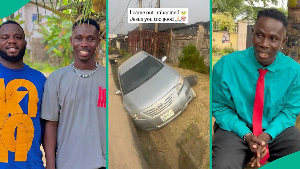 Sabinus’ Colleague Miraculously Survives Car Accident, Shares Clip, Many React: “Wetin U Dey Drive?”