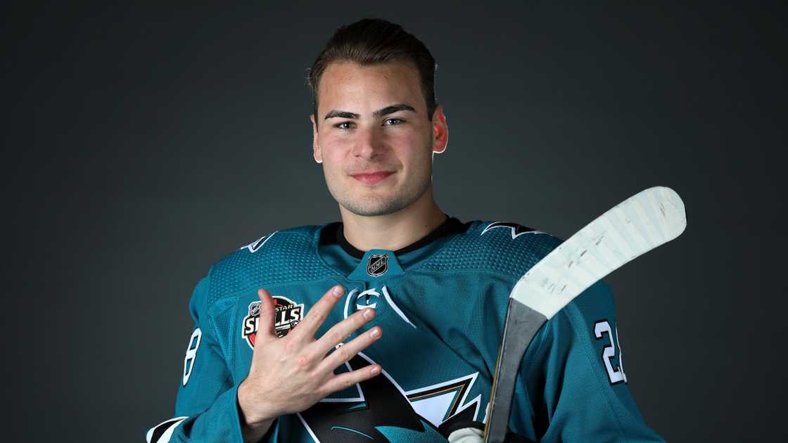 Timo Meier of the San Jose Sharks poses for a portrait