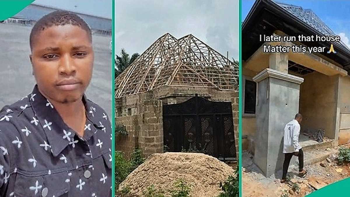 Nigerian Man Shows Off Building Project He Started This Year, Video Inspires Many on TikTok