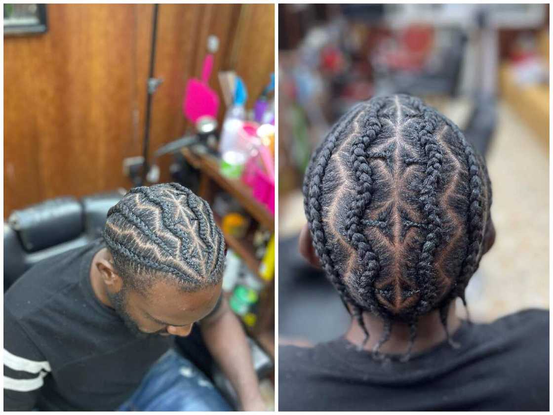 Cornrow braids for men with long hair