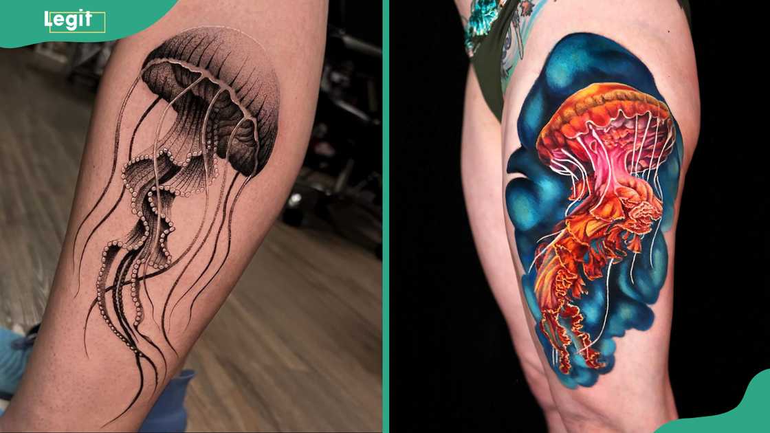 Realistic jellyfish tattoo