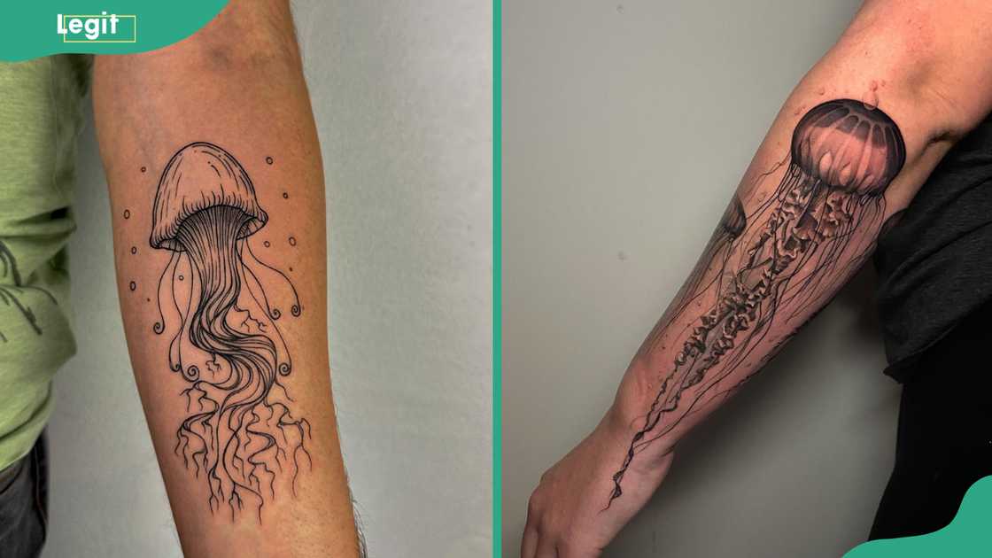 Jellyfish forearm tattoo