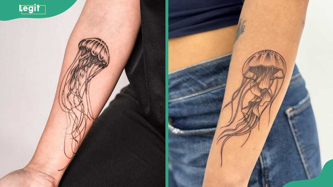 Arm jellyfish tattoo