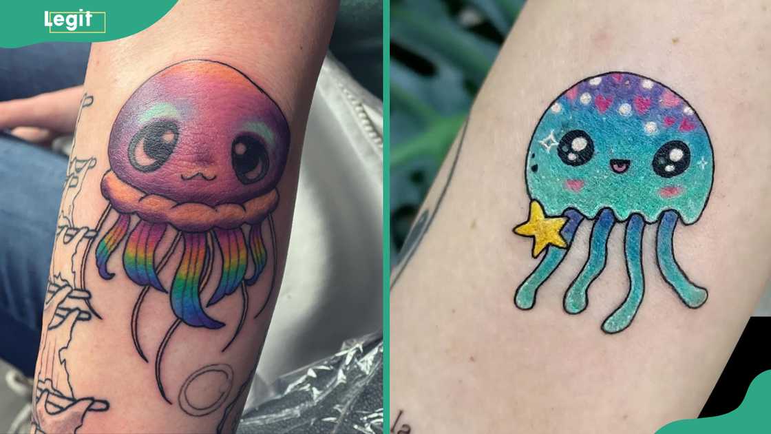 Cartoon jellyfish tattoo