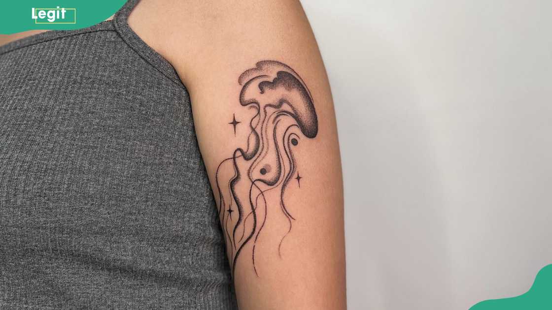 Abstract jellyfish tattoo