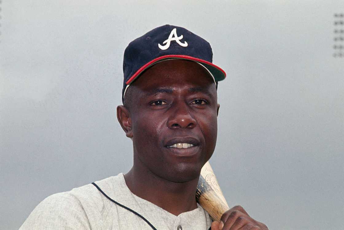 Close-up shows Hank Aaron