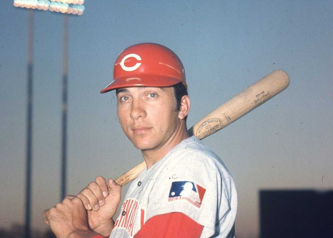 Johnny Bench of the Cincinnati Reds, poses for a photo