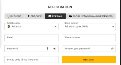 Melbet registration by email