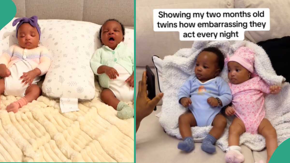 Twin Babies React After Their Mother Showed Them Video of How They Cry in The Night