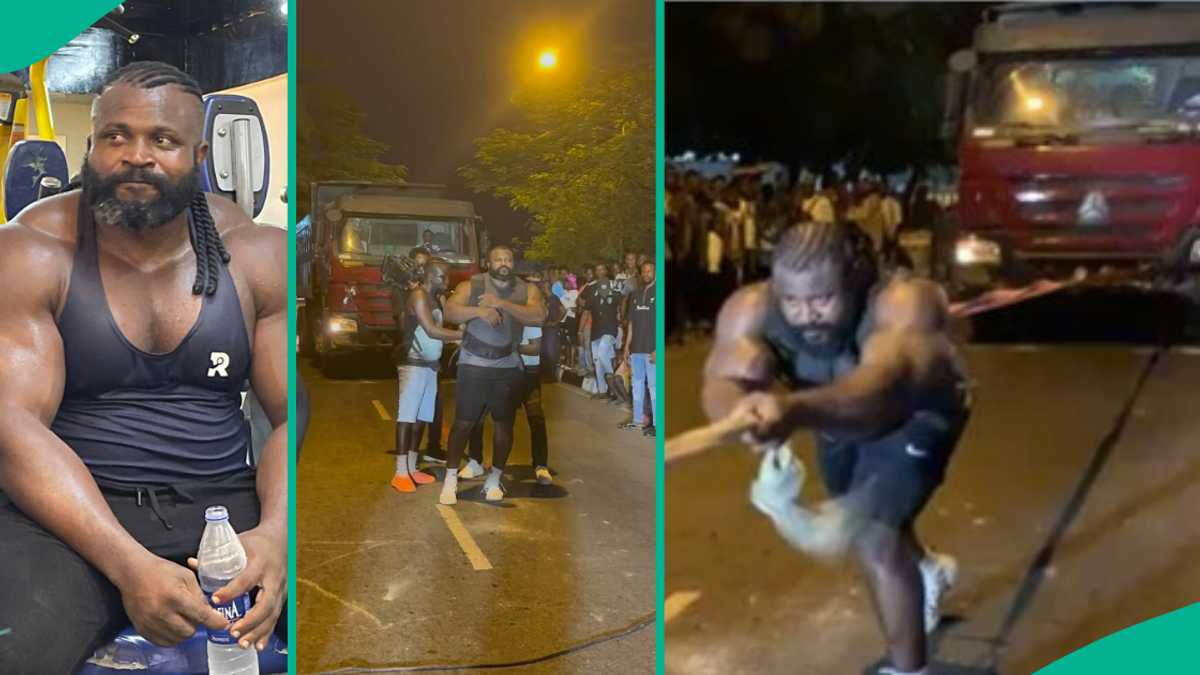 Kizz Daniel’s Bouncer Pulls Big Truck With a Rope in Calabar, Clip Trends: “Na Who Zazu Beat B Dis?”