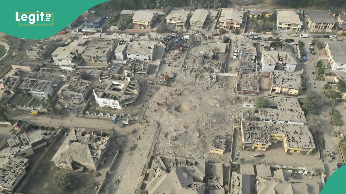 Aerial view of the Ibadan blast