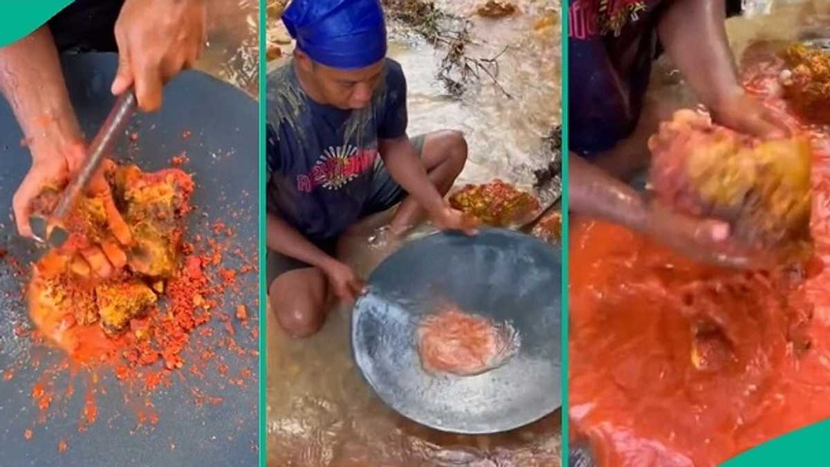 Video Shows Man Extracting 'Gold' from River, People Beg to Know Location