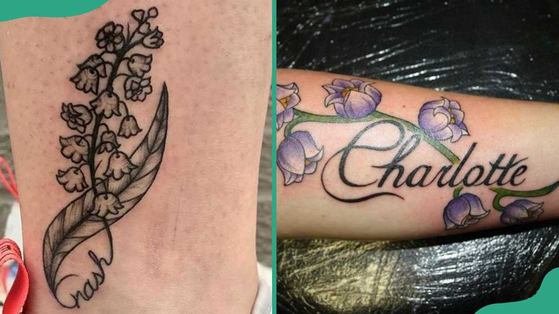 Lily of the Valley tattoos with name