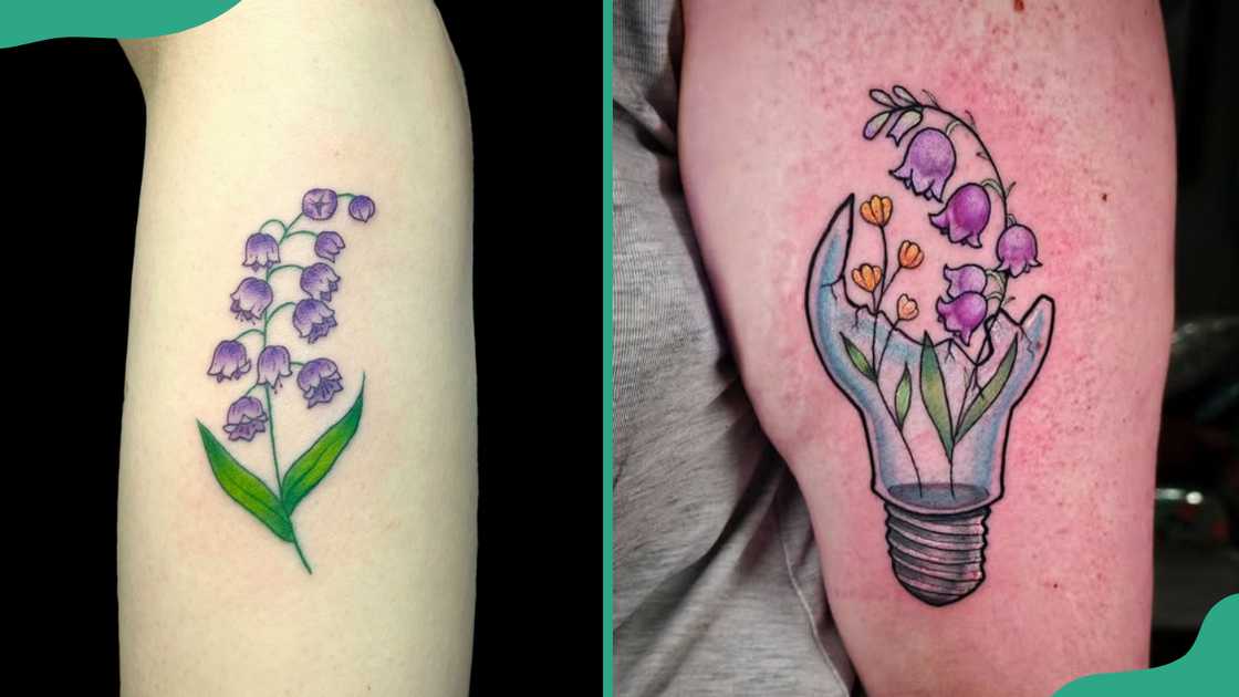 Colour Lily of the Valley tattoos