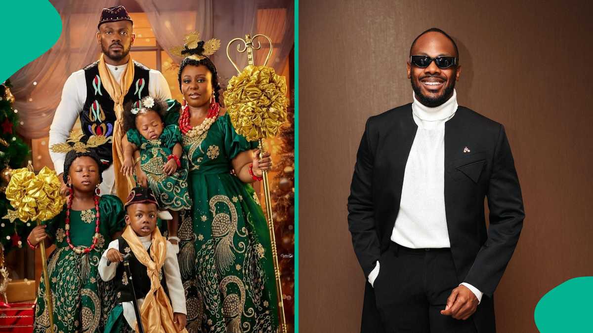 Christmas: Daniel Etim-Effiong, Family Glow In Akwa-Ibom Themed Outfits, Fans React to Photos