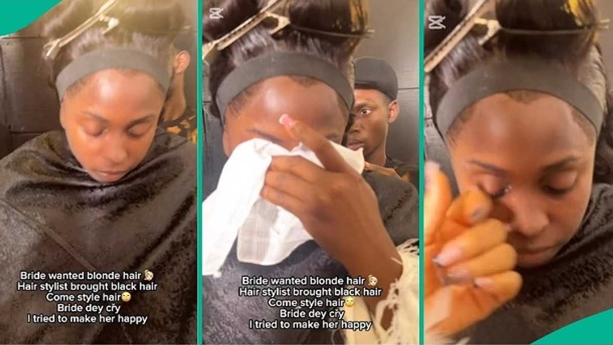 Bride Who Wanted Blonde Hair Cries Uncontrollably as Stylist Installs Black Wig on Her Wedding Day