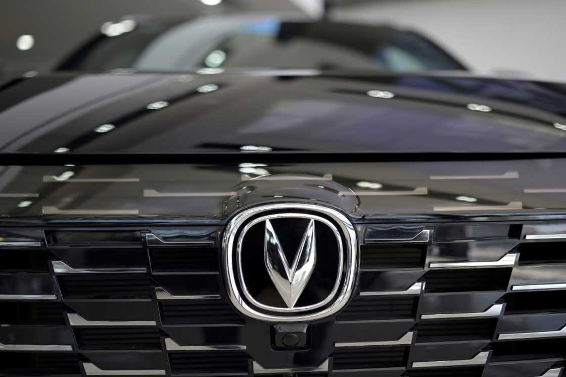 A Chinese-made Changan car at a dealership in Mexico