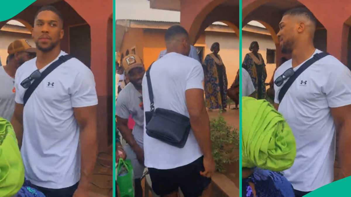 Lady Makes 1 Observation as Anthony Joshua Spends Time in Nigerian Neighbourhood, Dances to Fuji