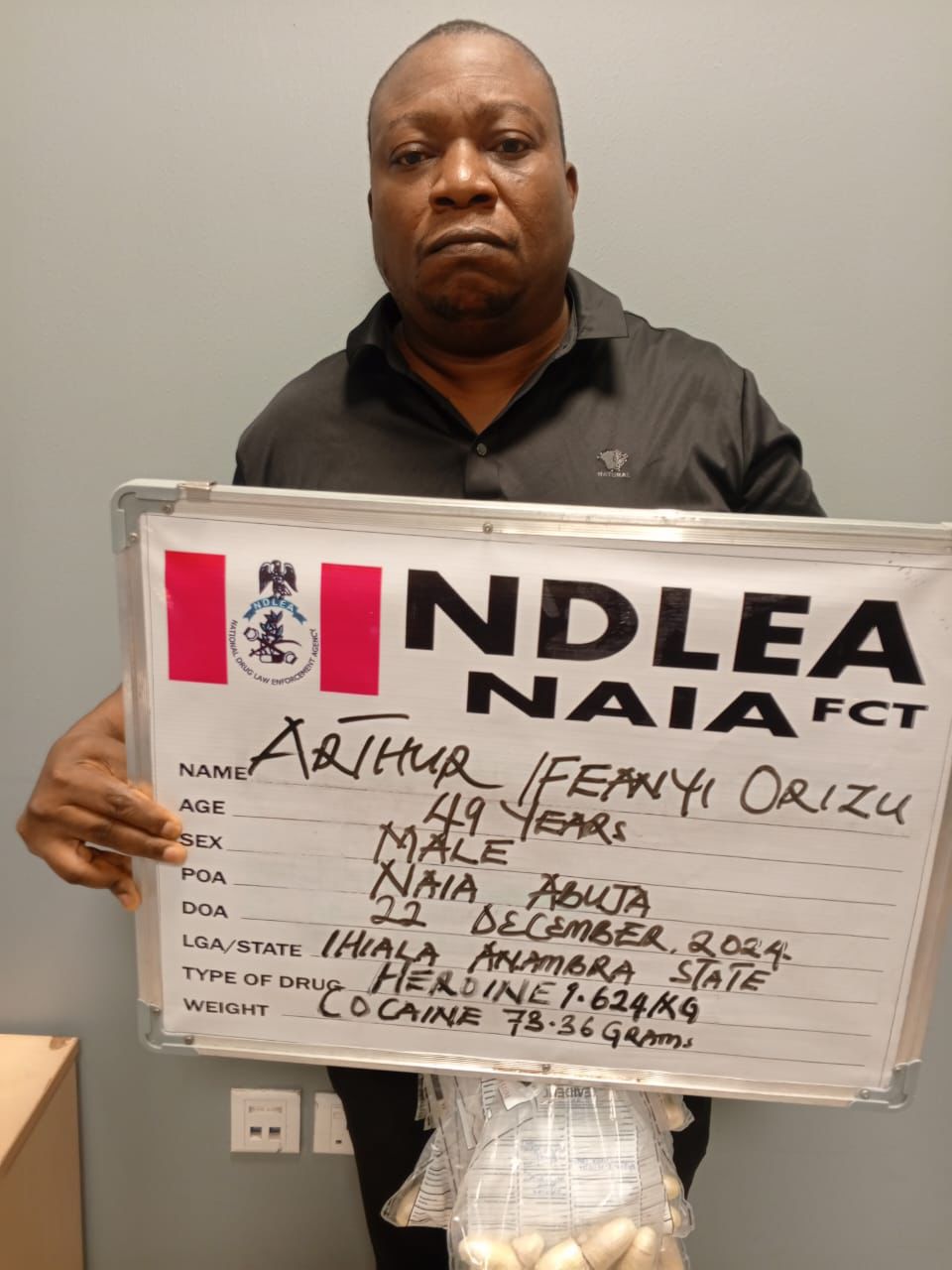 Paris-bound Businessman Arrested At Abuja Airport For Ingesting Heroin, Cocaine