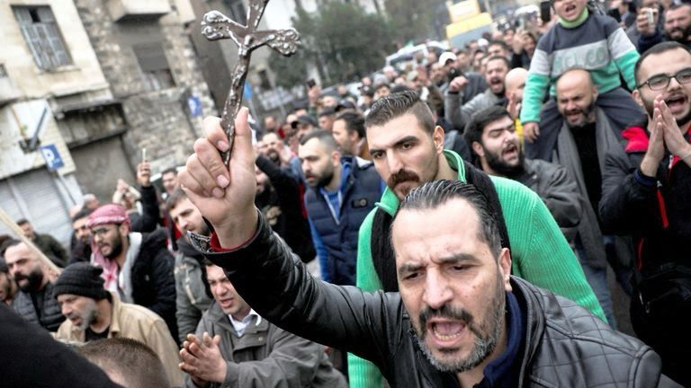 Protests Erupt In Syria Over Burning Of Christmas Tree