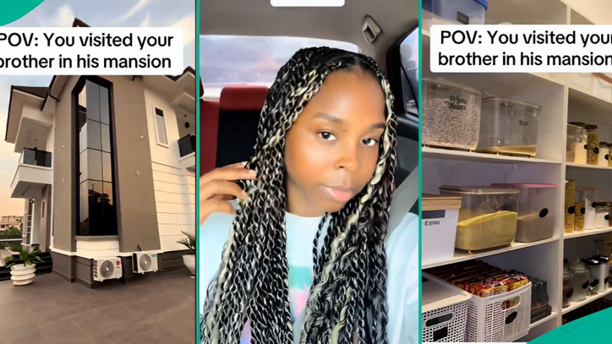 Lady Visits Her Brother’s Grand Mansion, Shows Off Beautiful Interior in Viral Video