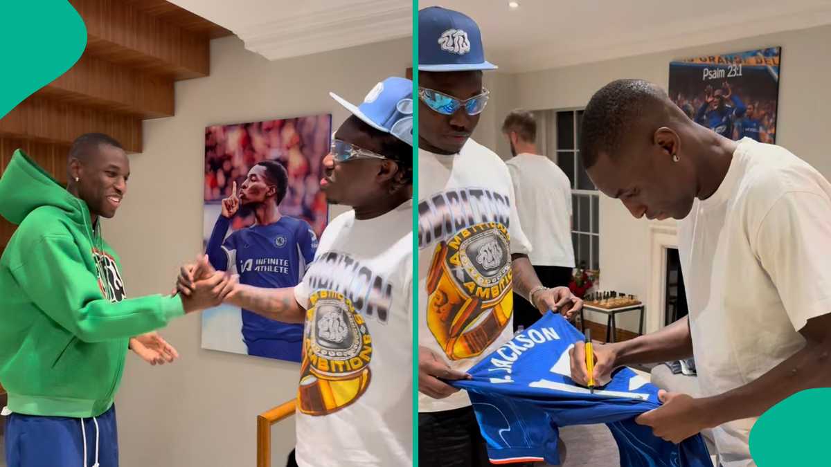 Chelsea Star Nicolas Jackson Links Up With Zlatan Ibile, Presents Special Gift, Video