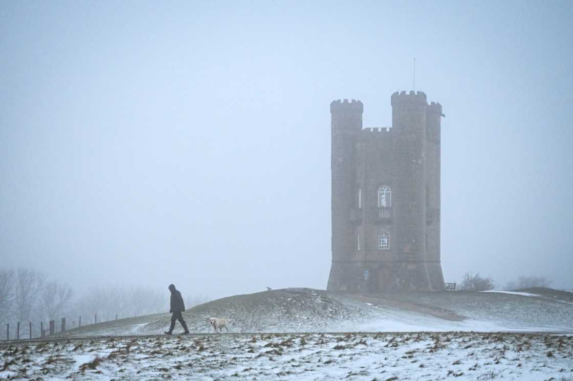 The snow also left some key roads in northern England shut with the rail line between northern Leeds and Halifax suspended