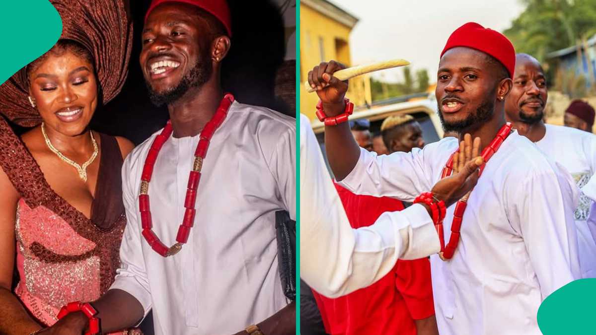 Nigerian Footballer Marries Beautiful Lover in Colourful Traditional Ceremony