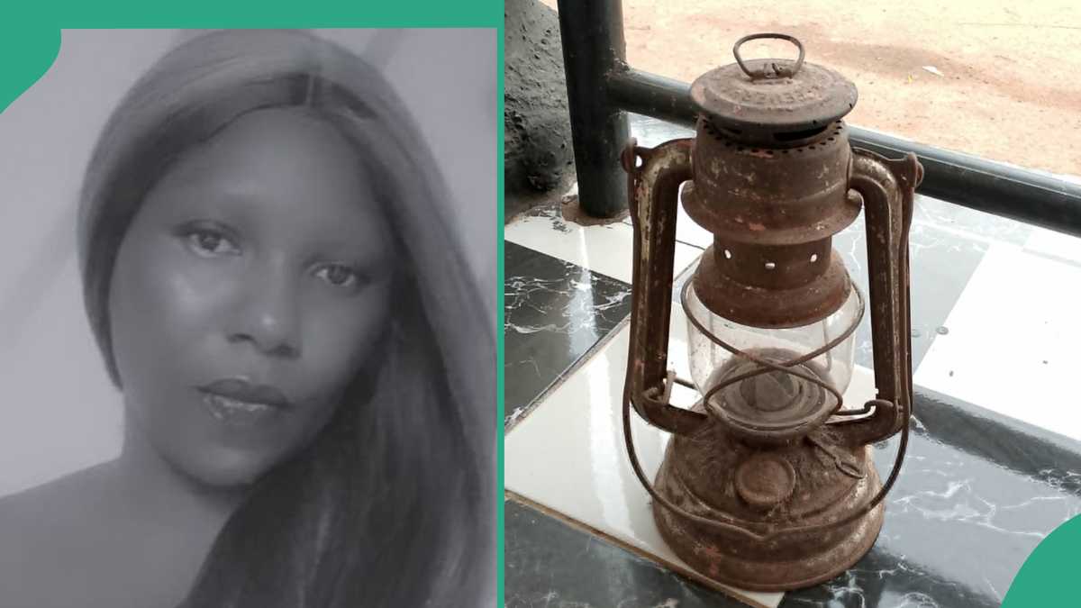 Lady Finds Old Lantern Used By Her Grandfather and The Goble is Still Intact