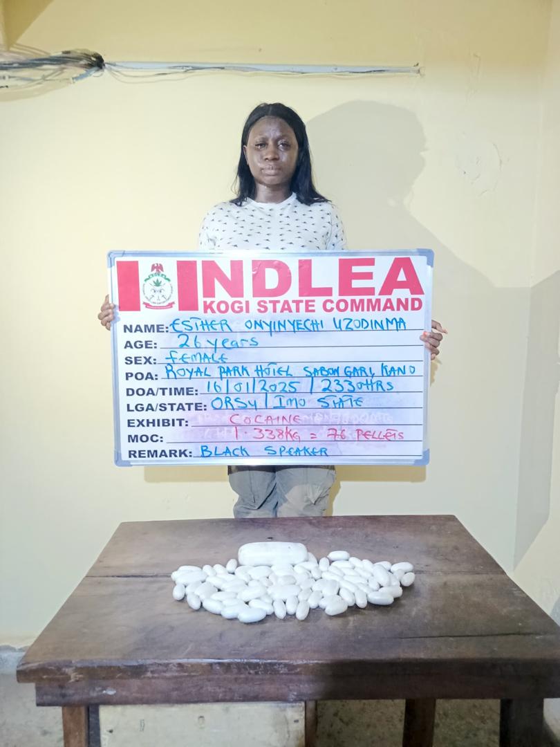 NDLEA nabs India-bound nursing student over attempt to ingest 76