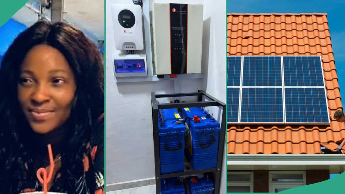 24/7 Electricity in Nigeria: Lady Spends Money To Install Solar Light For Her Personal Use