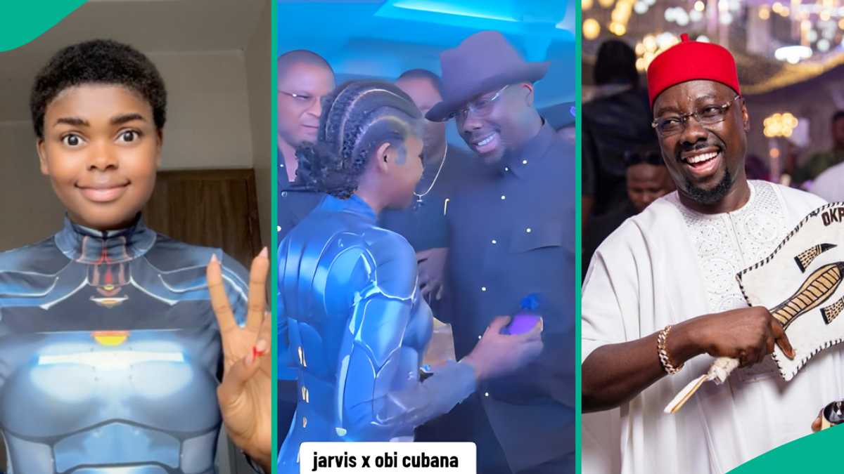 Jarvis Meets Businessman Obi Cubana at Event, People React to AI Girl's Behaviour in Video