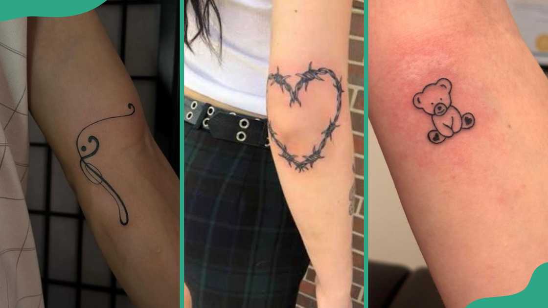 Music note (R), love heart (C), and teddy bear (R)