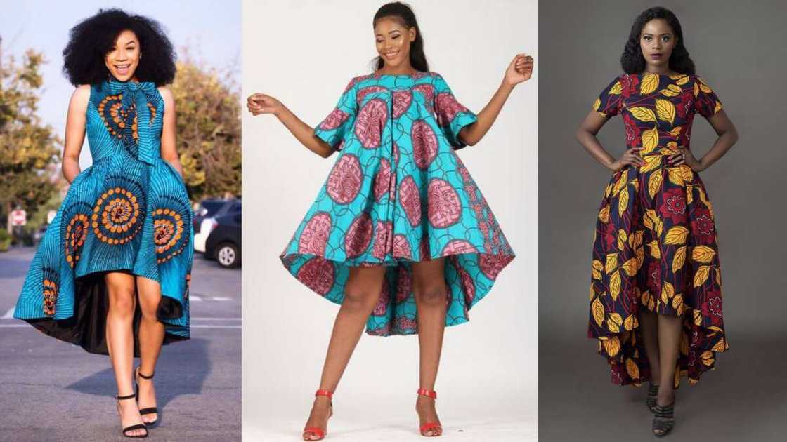 Classic high-low Ankara dresses