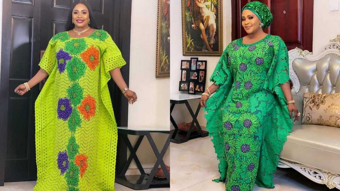 Green kaftan gowns