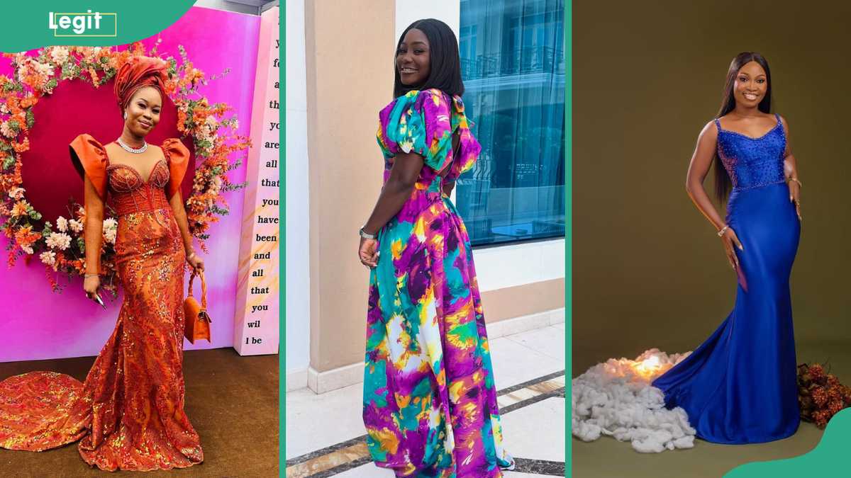 80+ latest material gown styles: Explore the best trends of the decade (photos)