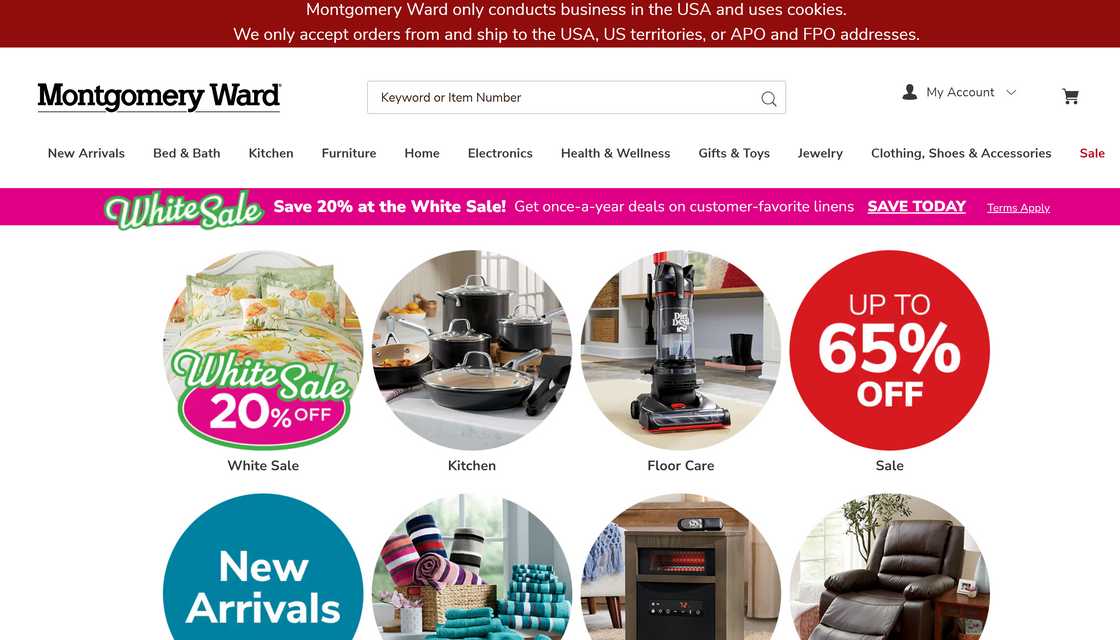 Montgomery Ward homepage