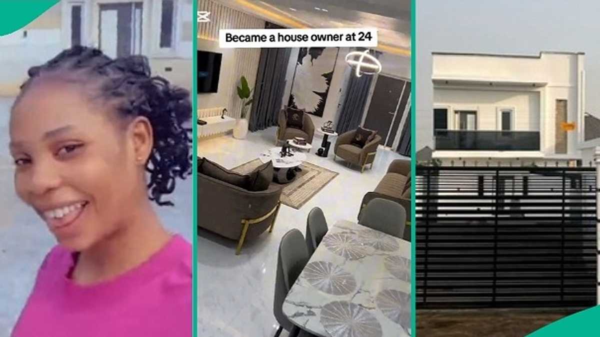 Lady Who Built Duplex at 24 Shows Off Interior Design of Mansion, Video Inspires Many on TikTok