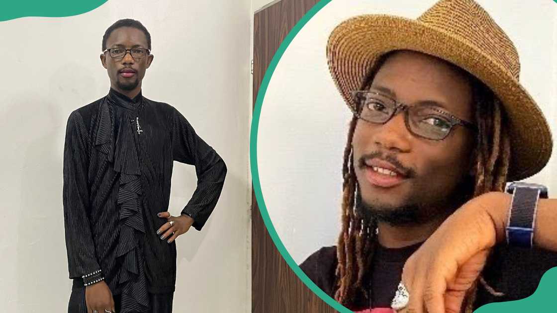 Ezra Olubi at the 2022 National Honours Ceremony in ABUJA (L). Ezra Olubi wearing a brown hat (R).